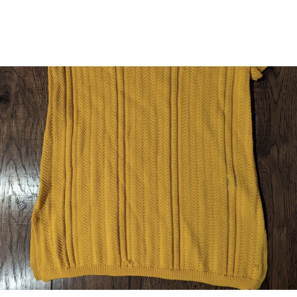 Brooks Brothers Sweater Womens Medium Goldenrod Short Sleeve Blouse 100% Cotton - Picture 3 of 14